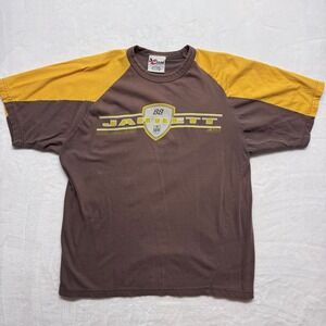 Chase Authentics Dale Jarrett 88 NASCAR Racing T Shirt Mens Large Brown Yellow